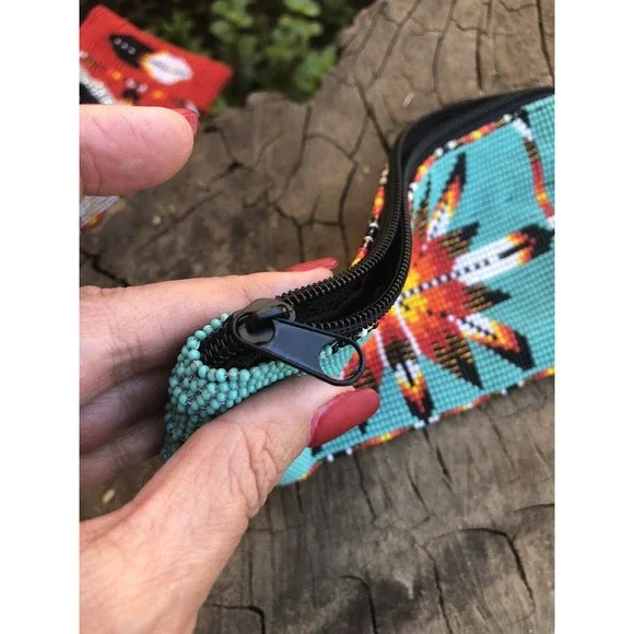 Handmade Southwestern Beaded hand bag - Picture 10 of 11